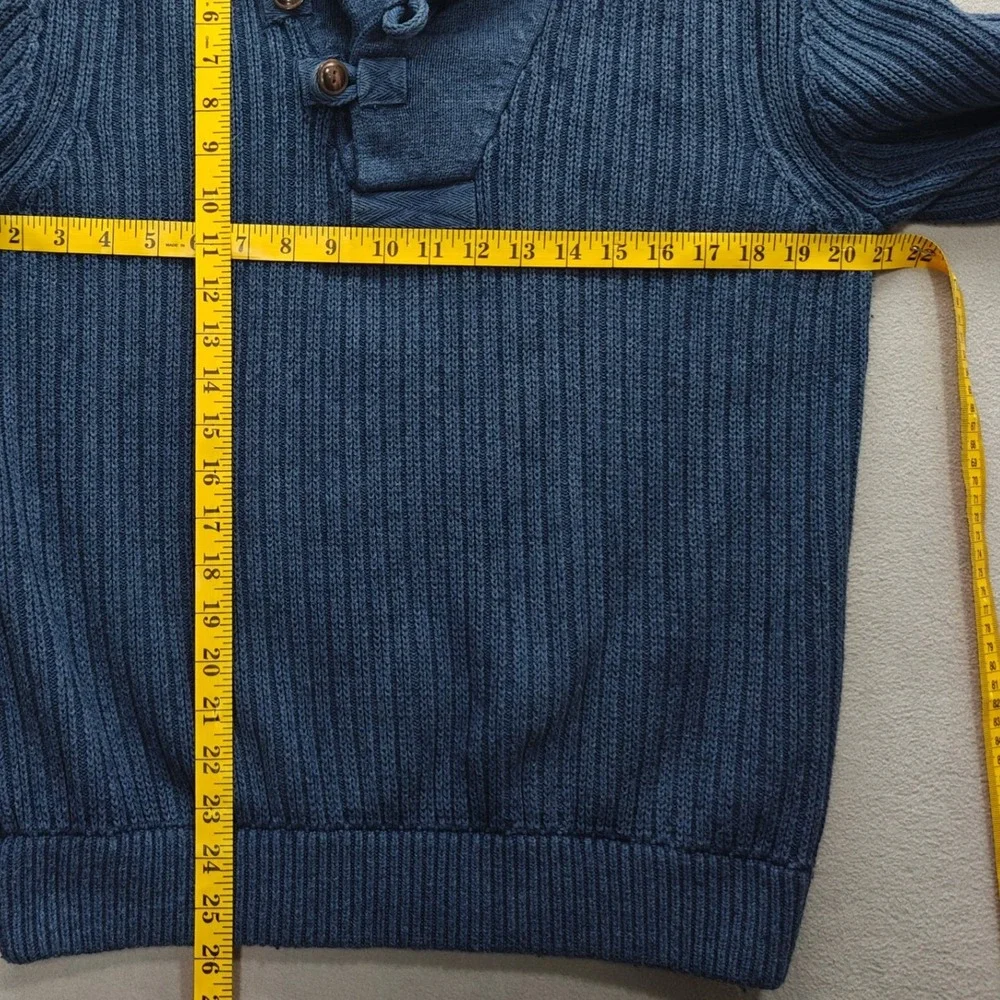 Duluth Trading Shawl Collar Sweater Mens M Ribbed Cotton Wool Blend Fisherman